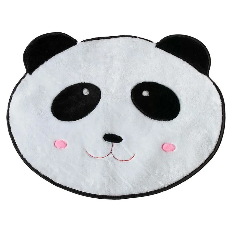 Tapete Infantil Premium Formato Panda Branco Preto 74x64cm