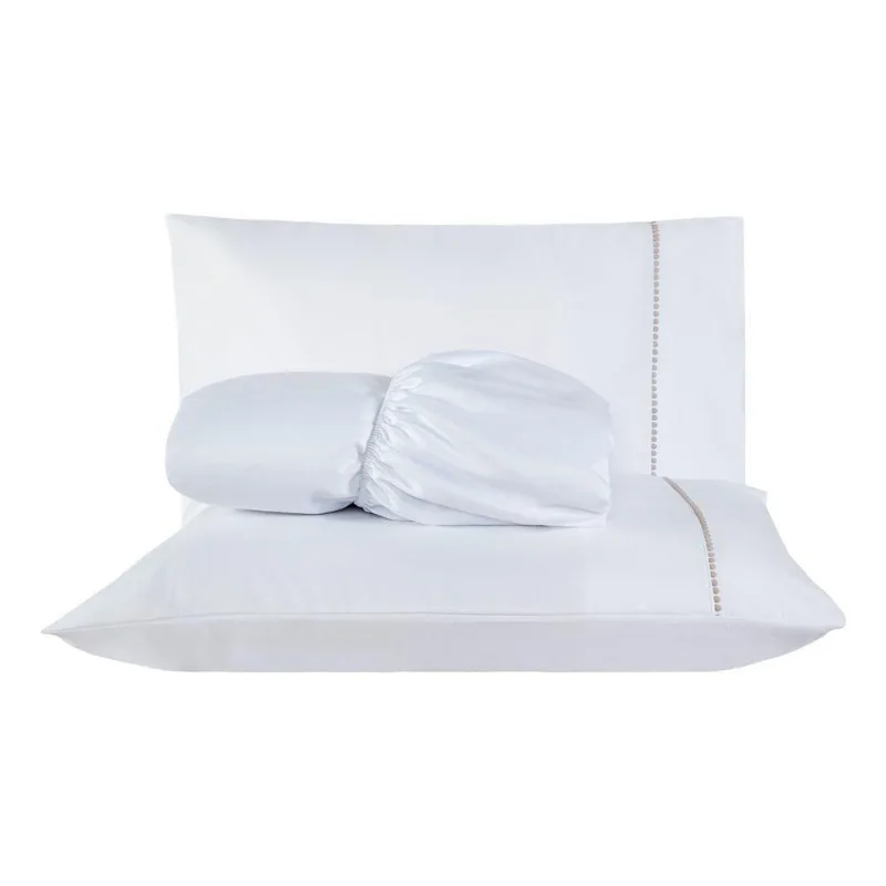 Jogo De Cama Liso Branco Solteiro 02 Peças 180 Fios