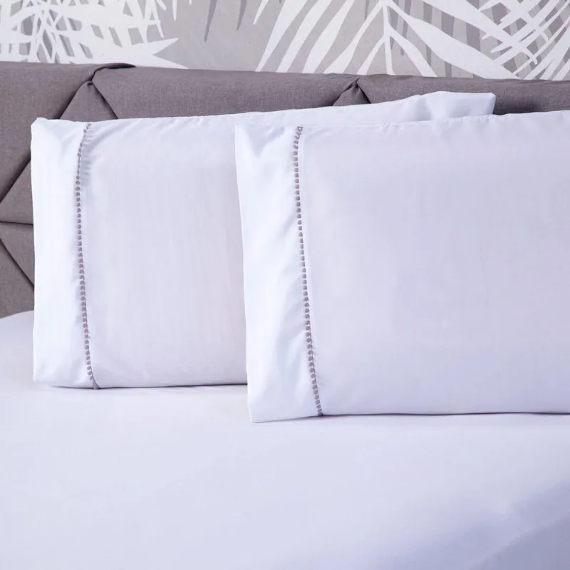 Jogo De Cama Liso Branco Casal 03 Pçs Micropercal 180 Fios