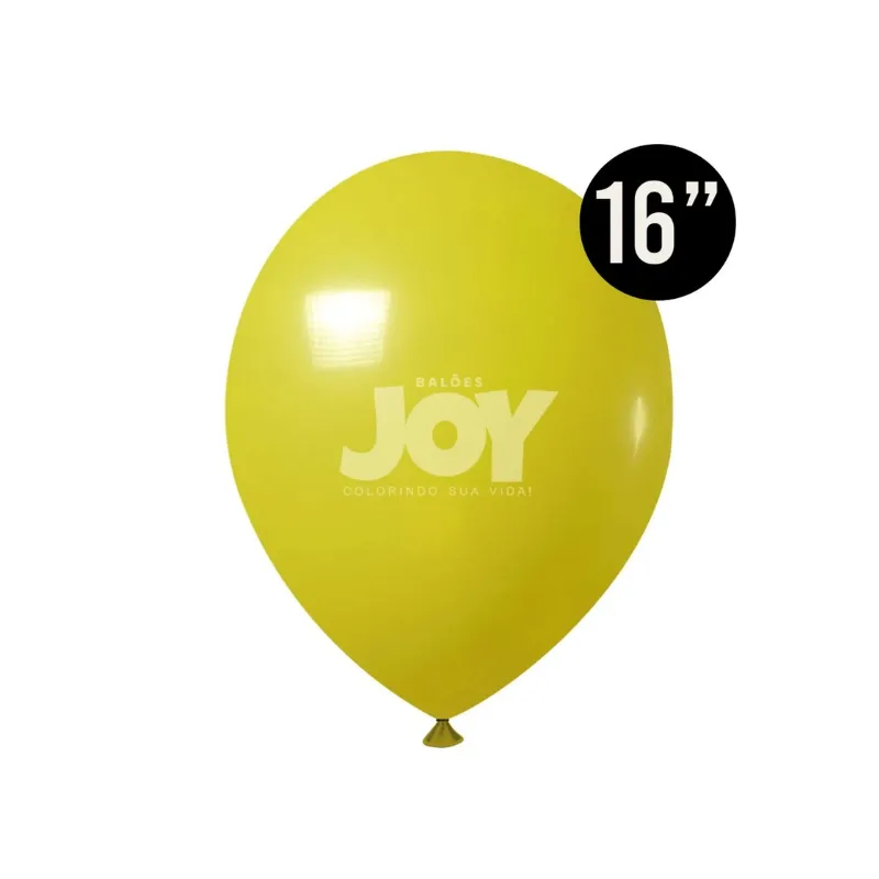 BALÃO 12UN NÚMERO 16 AMARELO JOY