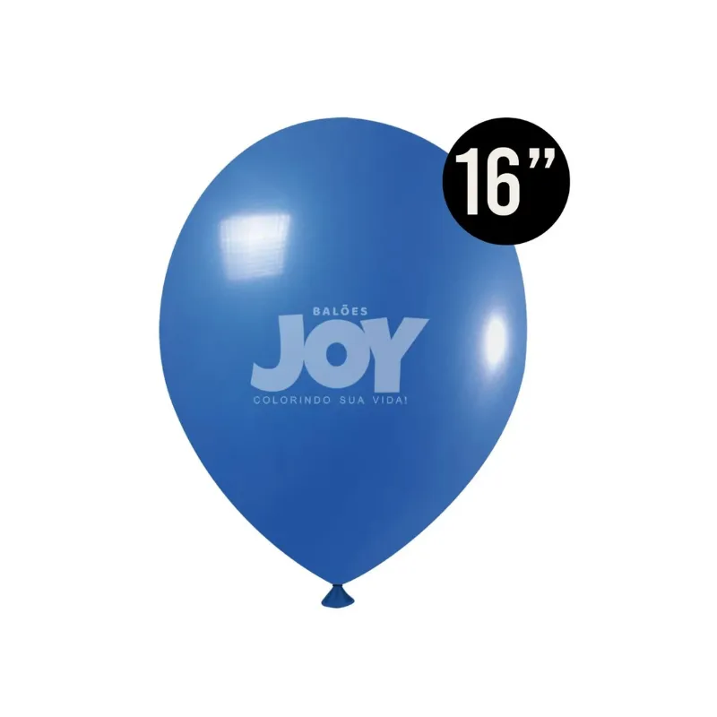 BALÃO 12UN NÚMERO 16 AZUL COBALTO JOY