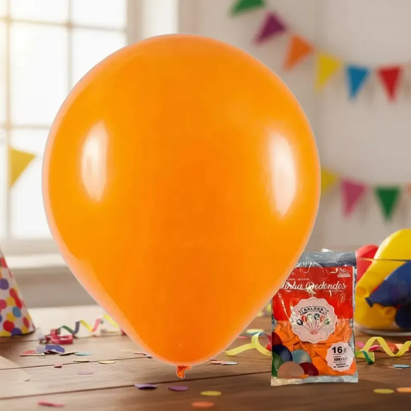 BALÃO 12UN NÚMERO 16 LARANJA JOY