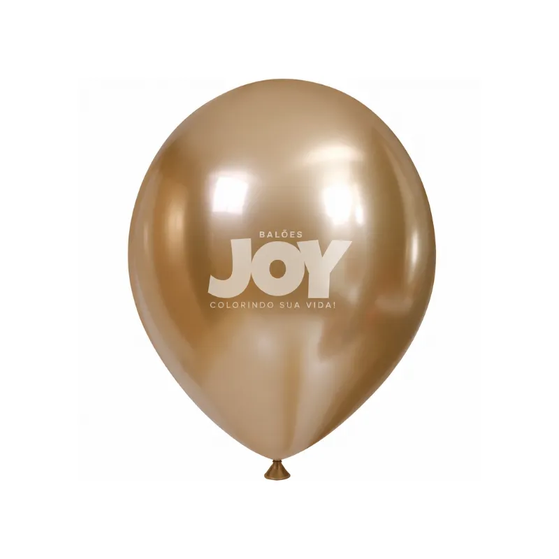 BALÃO 16 POLEGADAS 12UN OURO CROMADO JOY