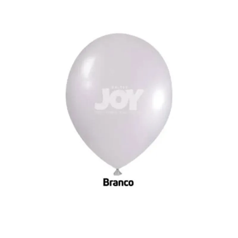 BALÃO 50UN NÚMERO 12 BRANCO JOY