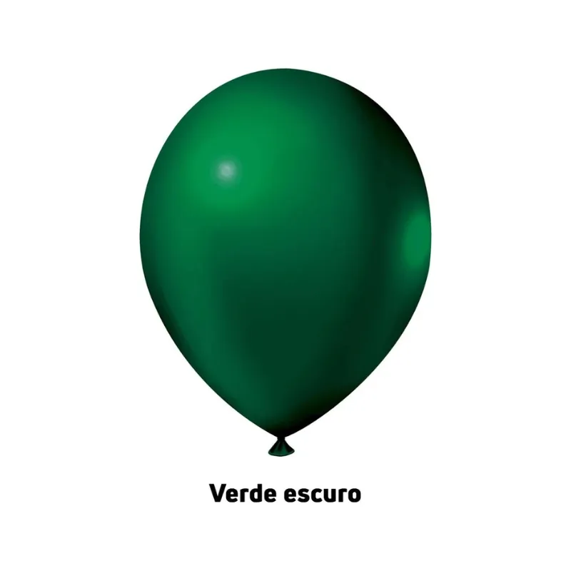 BALÃO 50UN NÚMERO 12 VERDE ESCURO JOY