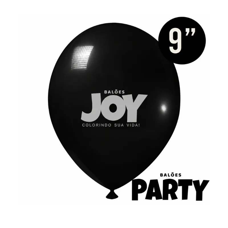 BALÃO 100UN 9 PARTY PRETO JOY