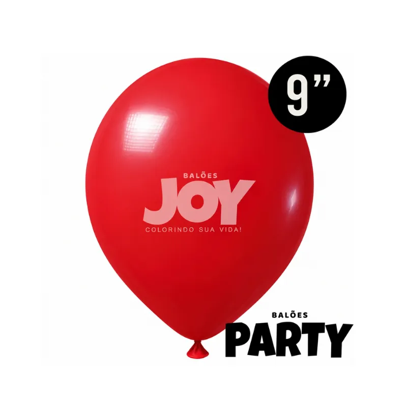 BALÃO 100UN 9 PARTY VERMELHO JOY