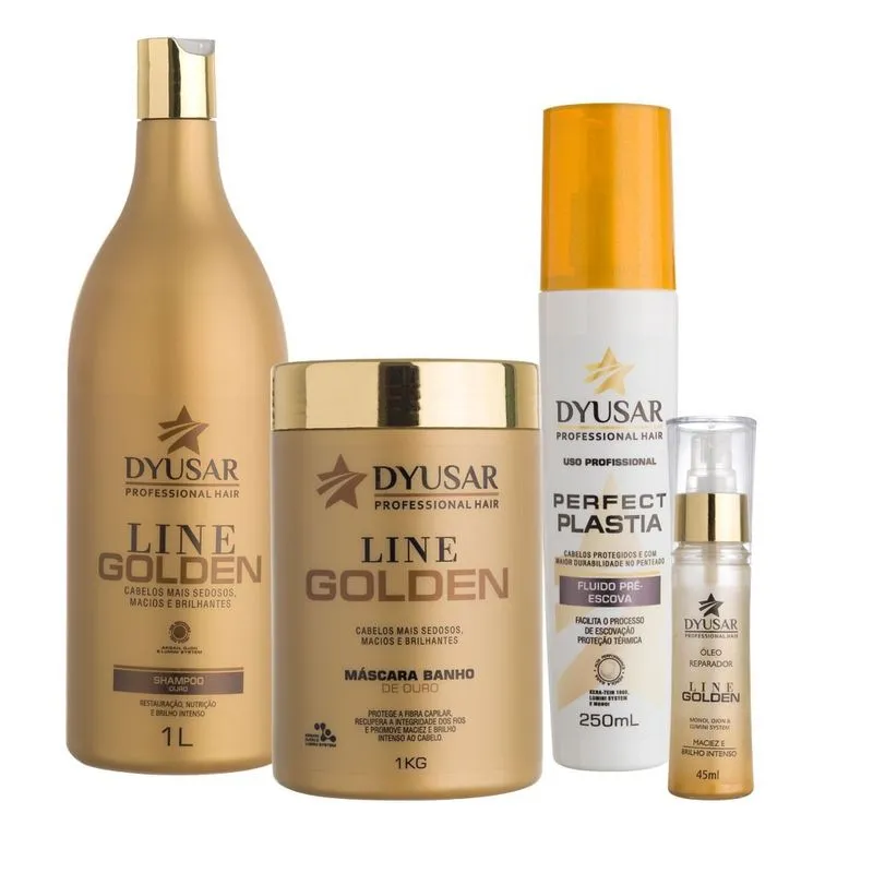 Kit Line Golden 1Kg E Fluido Pré Escova Dyusar