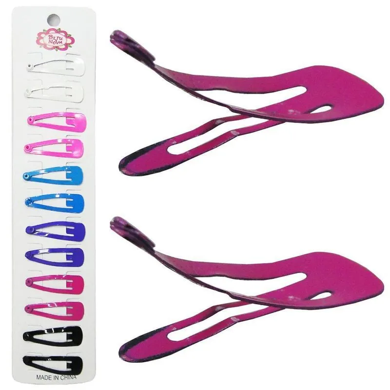 Kit Acessorios Cabelo Presilha Tic Tac Colors 12 Pecas 3x1cm