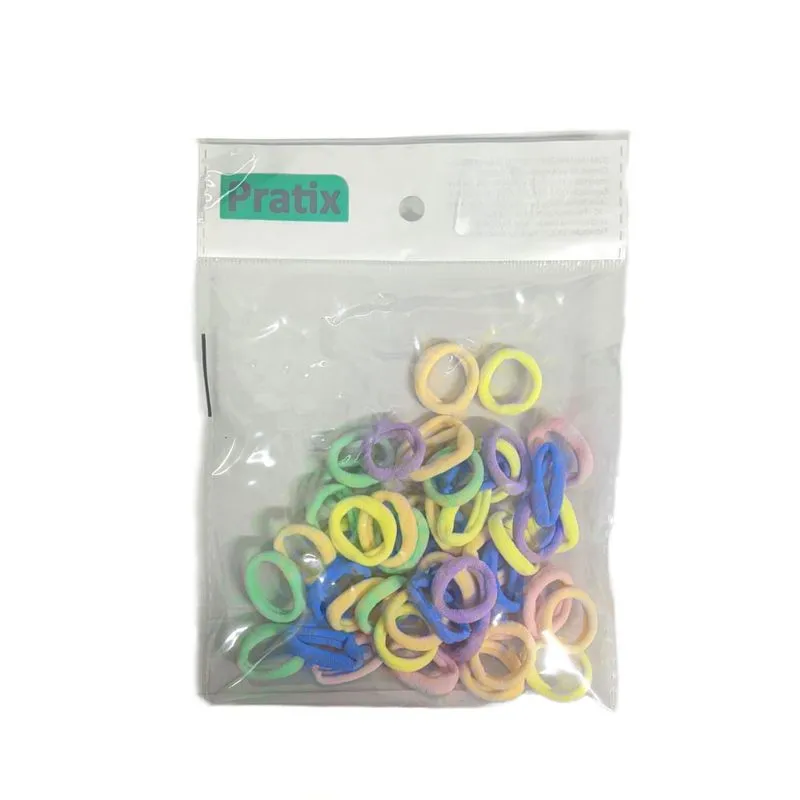 Elástico Para Cabelo Meia Mini Com 50 Sortidos Bijunova