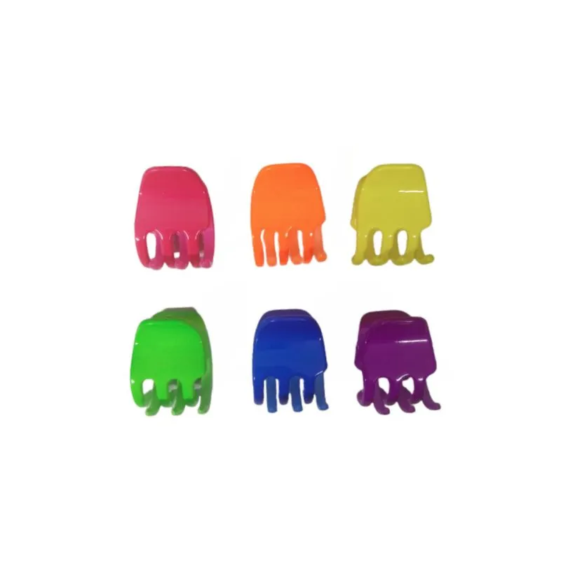Mini Piranha Para Cabelo 6 Unidades Sortidas Flúor D837 Bijunova