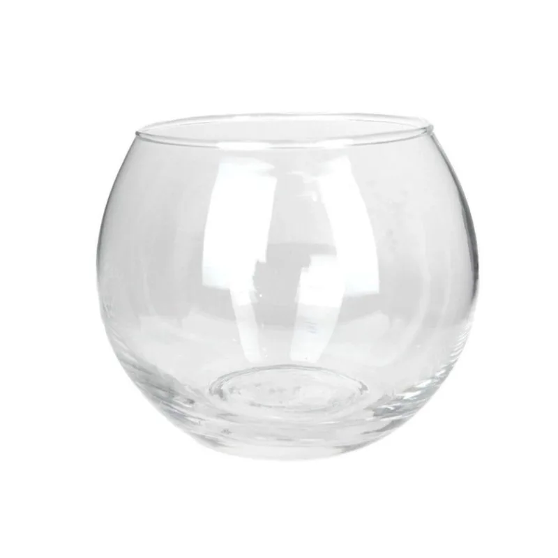 Vaso Vasinho Mini Aquário Redondo De Vidro 400ml Mesa Rt178726