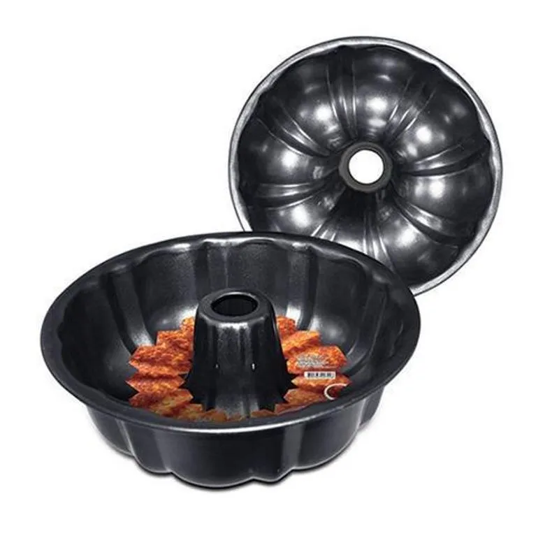 Forma Teflon Pudim E Bolo Antiaderente Metal 24X8 Cm