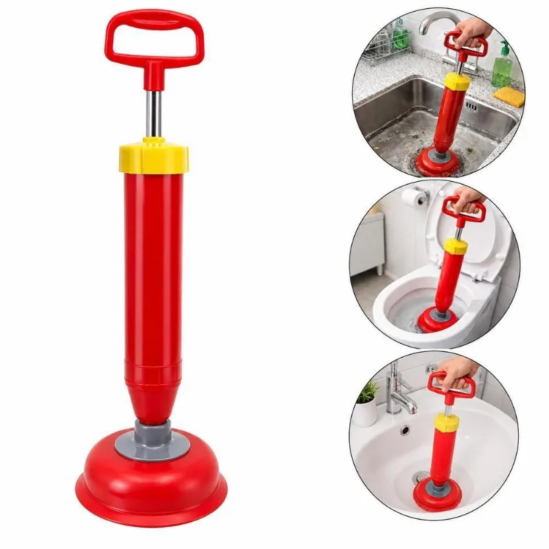 Desentupidor Manual Alta Pressão Bomba Sucção Plástico e Borracha Limpeza Pia Ralo Vaso Sanitário