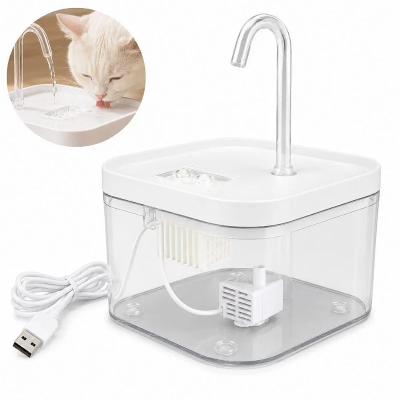 Bebedouro Fonte Automático Yeet Para Gatos E Cães Transparente 16cm 1 Unidade