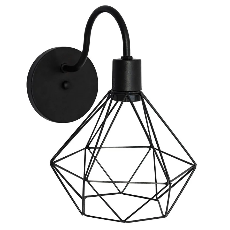 Arandela Diamante Retro Luminária Aramada Vintage Preto