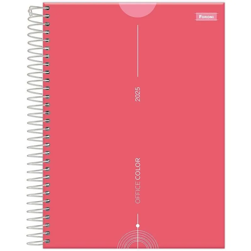 Agenda 2025 Diária Esp 200fls Office Color Rosa Foroni