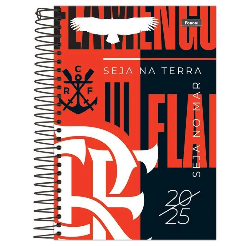 Agenda 2025 Flamengo Espiral Diária Vermelho E Preto Foroni