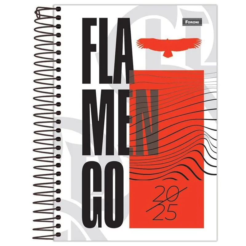 Agenda 2025 Flamengo Espiral Diária Branco Foroni