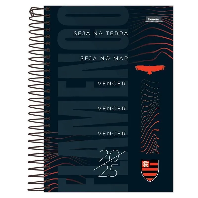 Agenda 2025 Flamengo Espiral Diária Preto Foroni