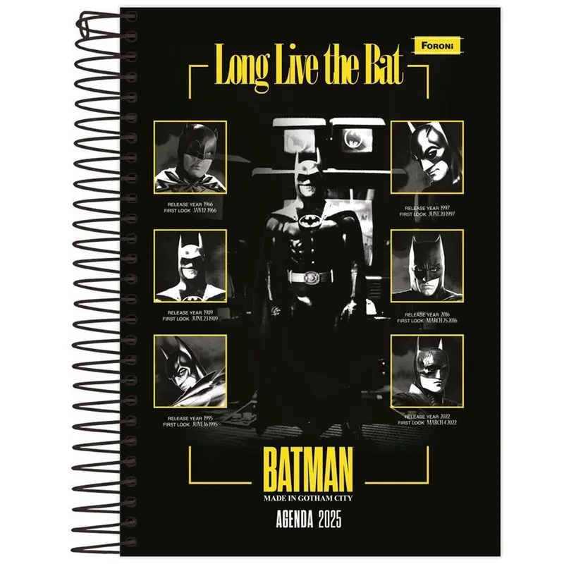 Agenda Diária 2025 Espiral 176fls Batman Poses Foroni