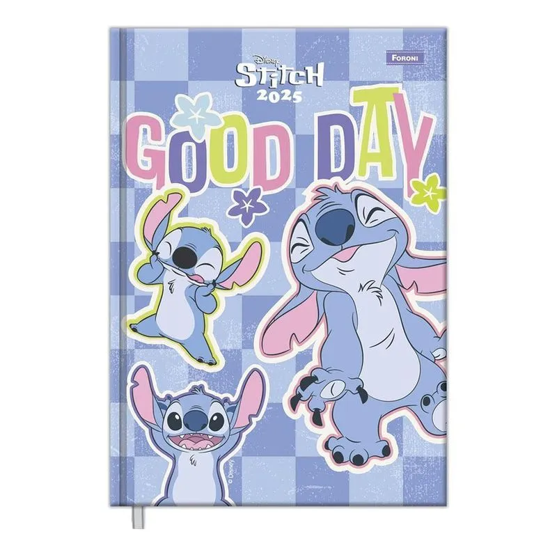 Agenda Diária 2025 Cost 176fls Stitch Good Day Foroni