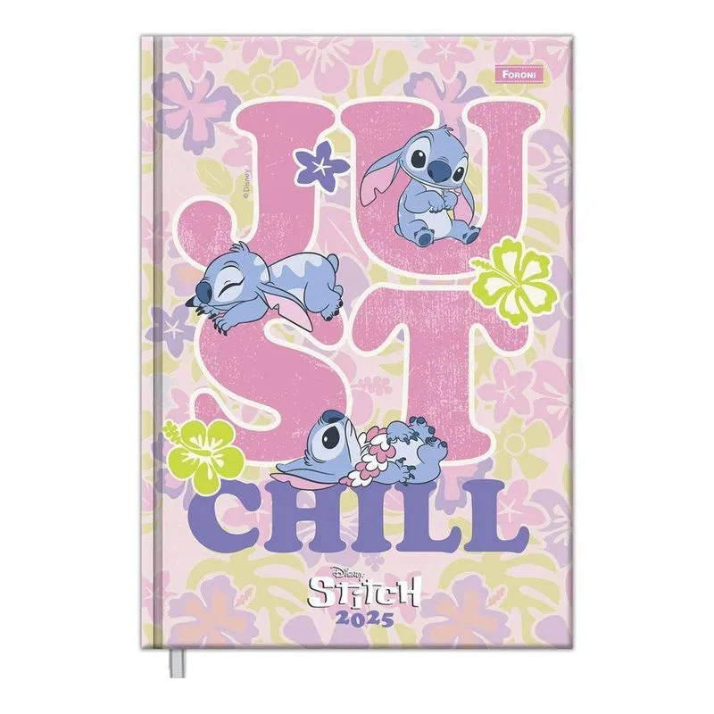 Agenda Diária 2025 Cost 176Fls Stitch Just Chill Foroni