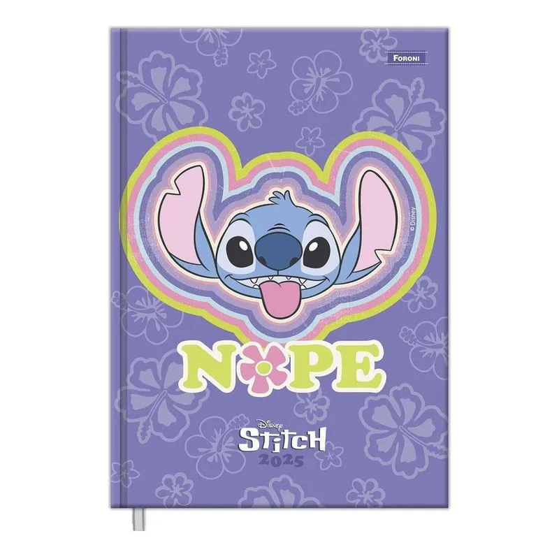Agenda Diária 2025 Cost 176fls Stitch Roxo Nope Foroni