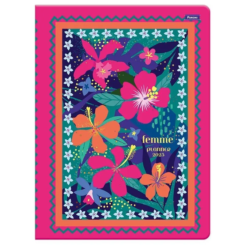 Planner 2025 Mensal Grampeado Femme Pink Foroni