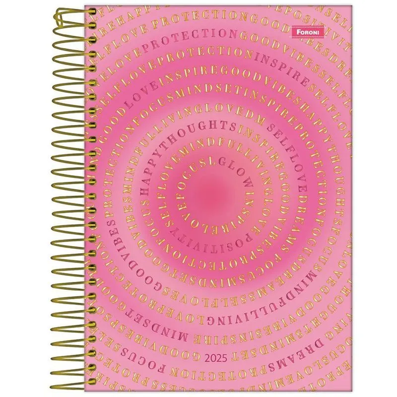 Agenda 2025 Diária Esp 176fls Blush Rosa Pink Foroni