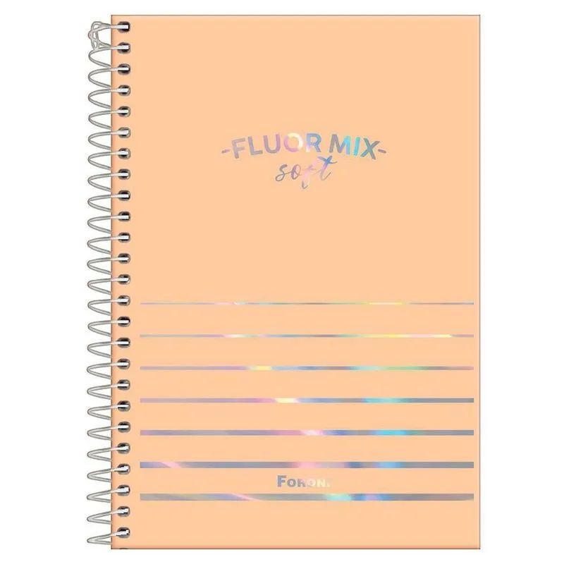 Caderno 1/4 80Fls Fluor Mix Soft 140X220Mm Laranja Foroni