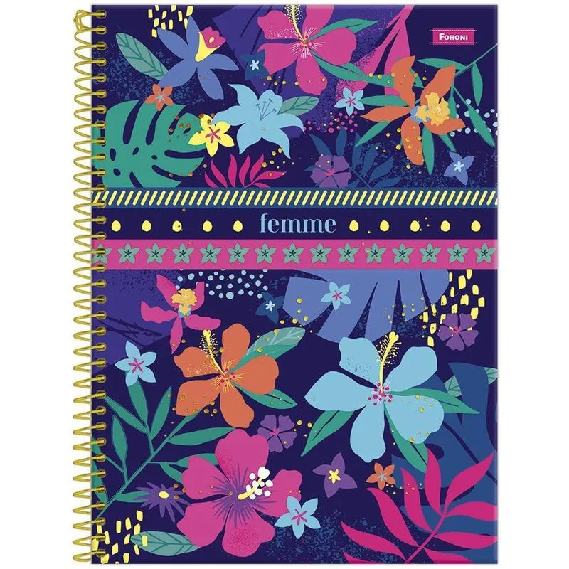 Caderno Univ 10 Matérias 160Fls Femme Roxo Foroni