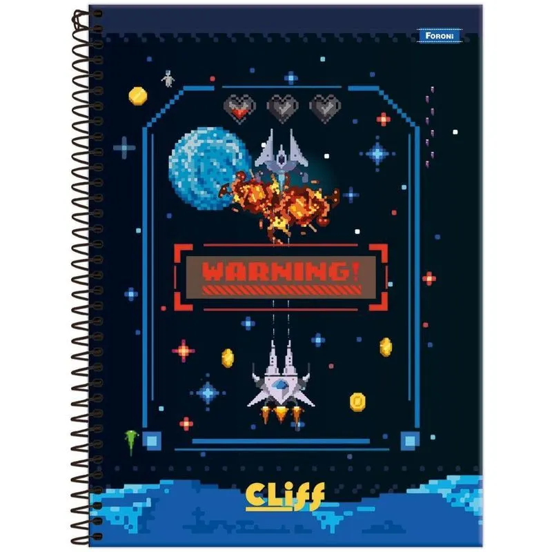 Caderno Univ 20 Matérias 320Fls Cliff Masc Warning Foroni