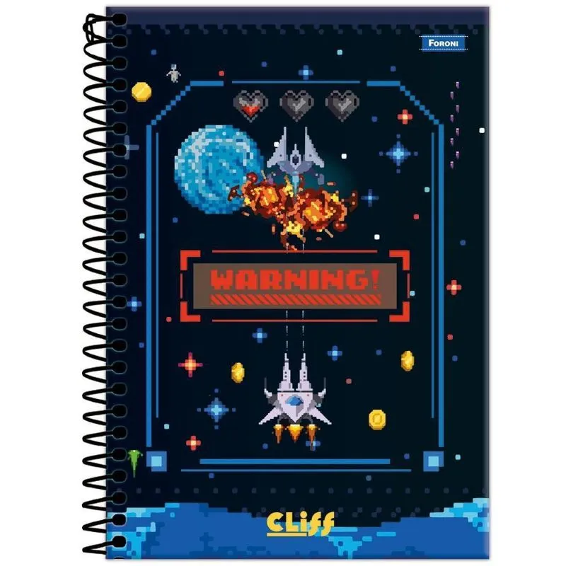 Caderno 1/4 Esp 80Fls Cliff Masculino Warning Foroni