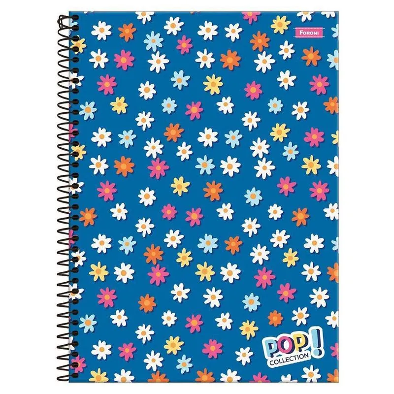 Caderno Univ 1 Matéria 96Fls Pop Collection Flores Foroni