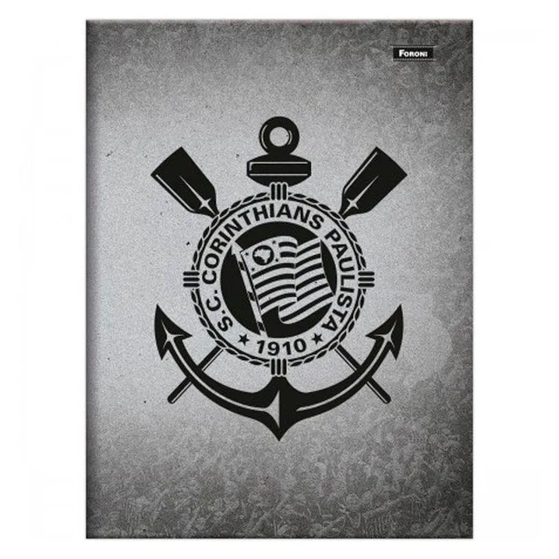 Caderno Brochurão 80Fls Corinthians Cinza Foroni