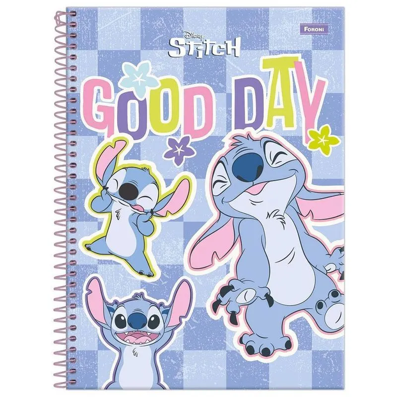 Caderno Universitário 1 Matéria Stitch Good Day 80Fls Foroni