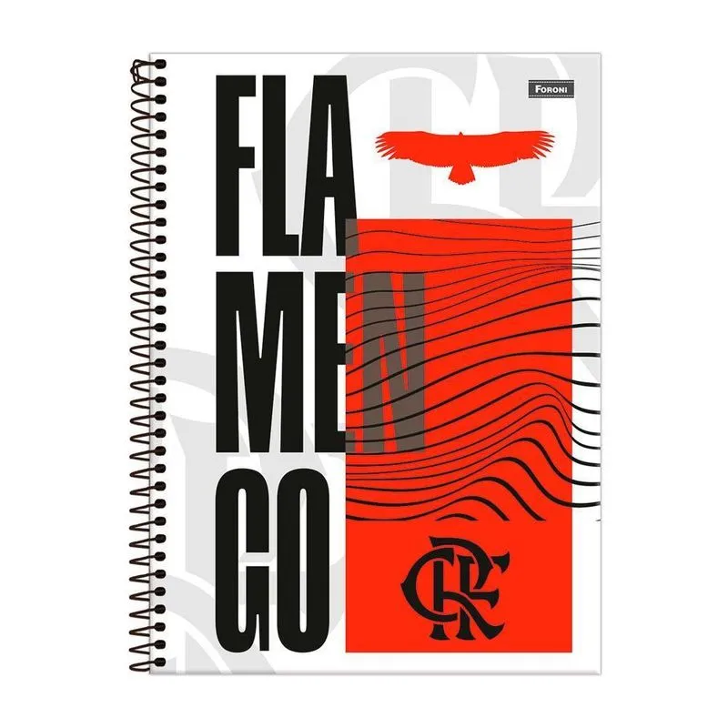 Caderno Univ 15 Matérias 240Fl Flamengo Branco Foroni