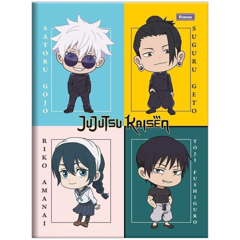 Caderno Brochurão 80Fls Jujutsu Kaisen Quarteto Foroni