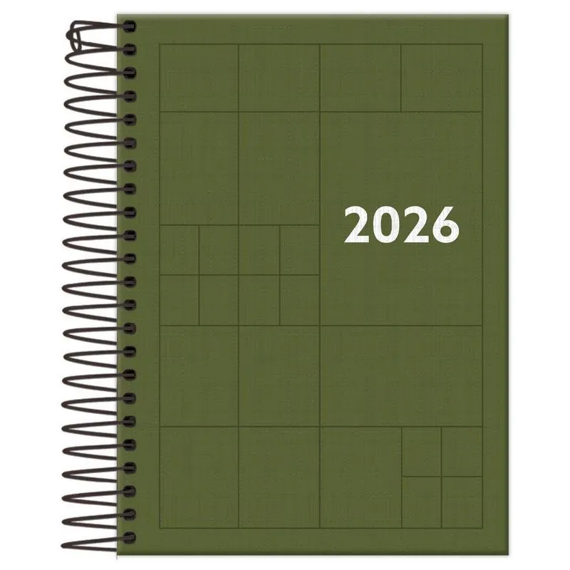 Agenda Diária 2026 Esp 123x170 Compacta Color Verde Foroni