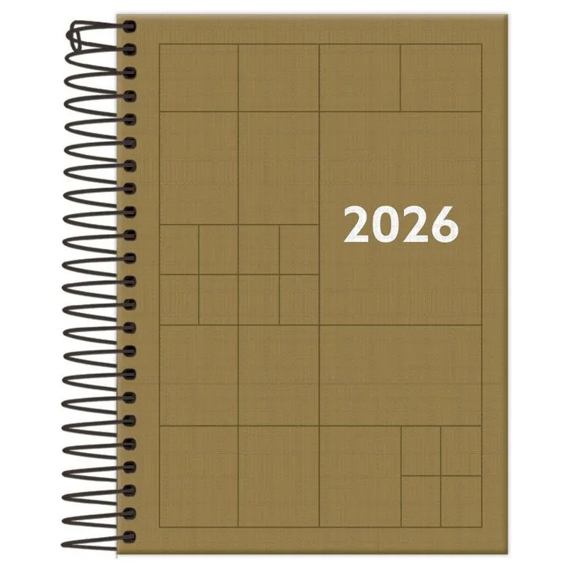 Agenda Diária 2026 Esp 123x170 Compacta Color Bege Foroni