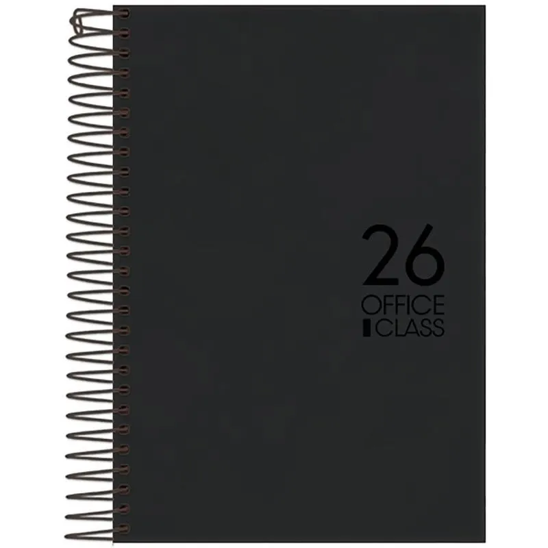 Agenda Diária 2026 Esp 130x188mm Office Class Preto Foroni
