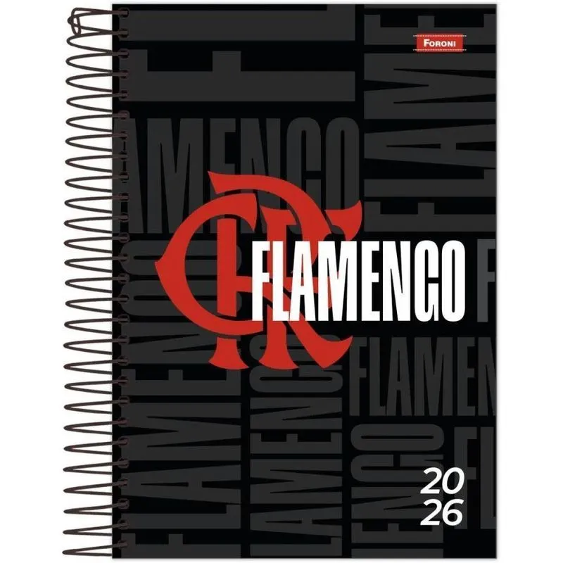 Agenda Diária 2026 Esp 130x188mm Flamengo Preto Foroni