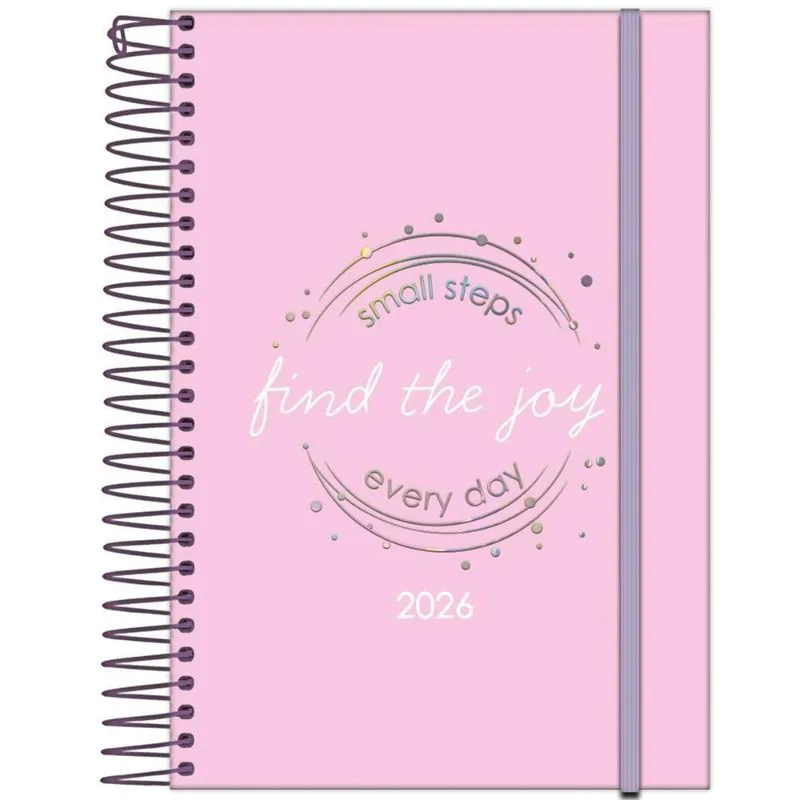 Agenda Diária 2026 Esp 130x188mm Fluor Mix Soft Rosa Foroni