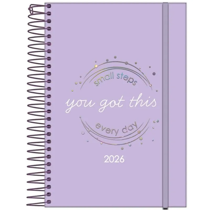 Agenda Diária 2026 Esp 130x188mm Fluor Mix Soft Lilás Foroni