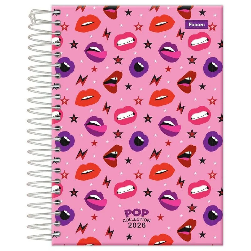 Agenda Diária 2026 Esp 117x164mm Pop Collection Rosa Foroni