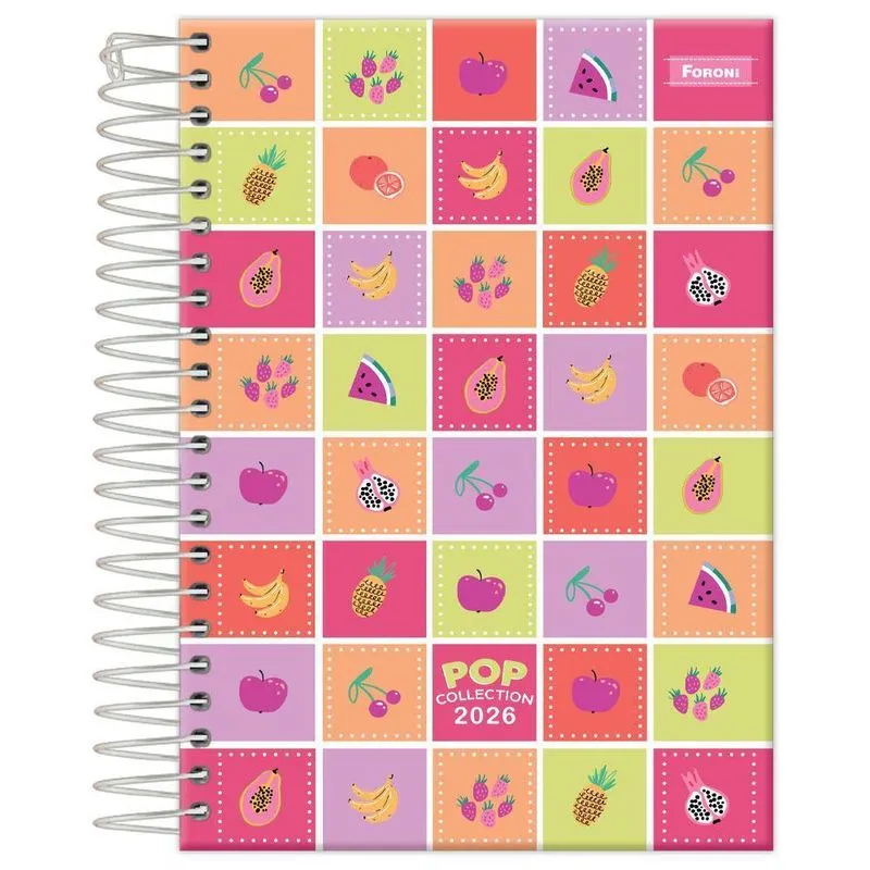 Agenda Diária 2026 Esp 117x164mm Pop Collection Fruta Foroni