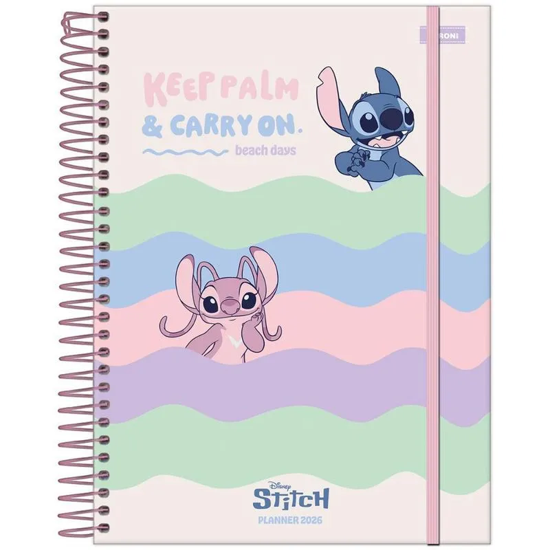 Planner Semanal 2026 Esp 177x240mm Stitch Beach Days Foroni