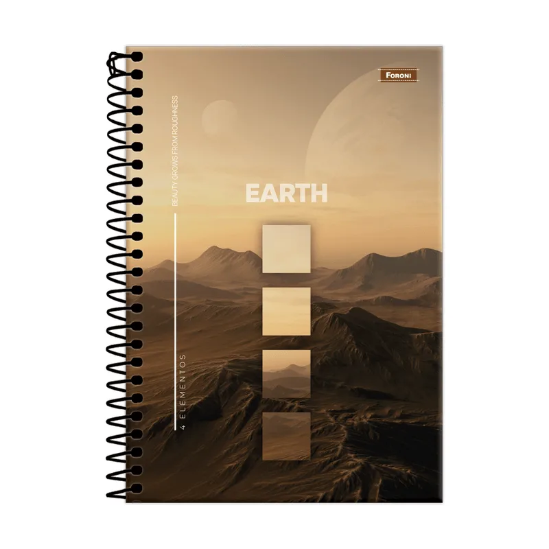 Caderno Foroni 4 Elementos Capa Dura 1/4 Espiral 1 Matéria com 80 Folhas