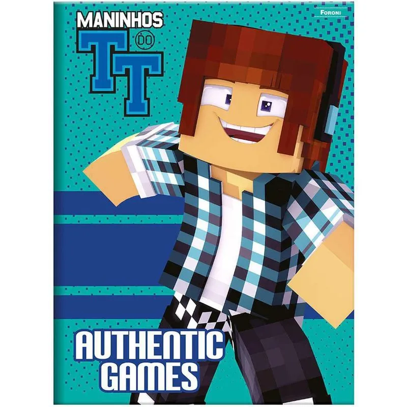 Caderno Brochura Capa Dura Authentic Games 80 Folhas 10Un
